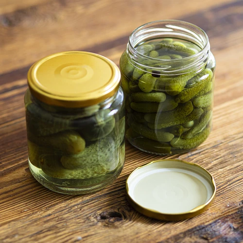 Borcan twist-off, gros 580ml cu capac auriu fi82/6, 6 buc. - 6