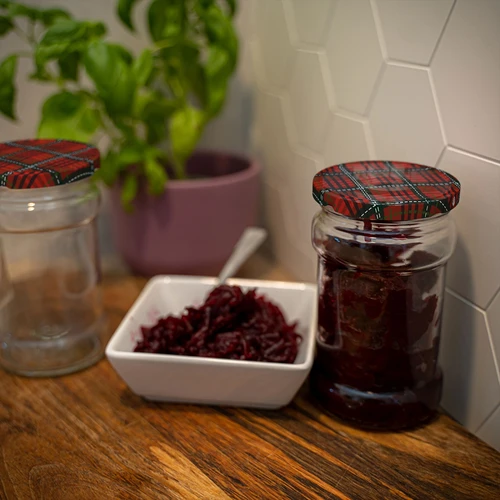 Borcane 300 ml cu capac colorat fi 66 - 6 buc. - 17