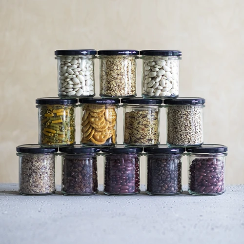 Borcane simple 350ml cu capac negru fi82 - 6buc. - 5