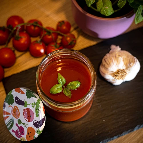 Borcane twist off 500 ml cu capac colorat fi82/6 - 6 buc. - 11