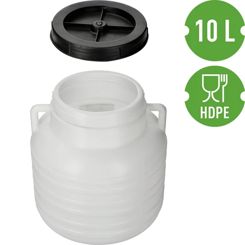 Butoi pentru murături 10 L – alb, cu mânere - 3