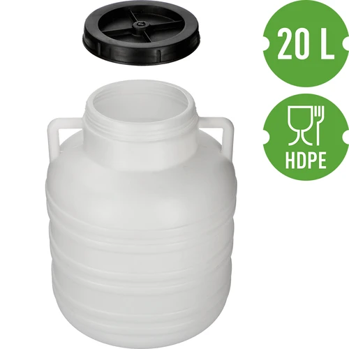 Butoi pentru murături 20 L – alb, cu mânere - 3