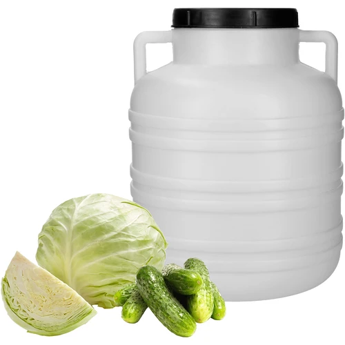 Butoi pentru murături 20 L – alb, cu mânere - 4