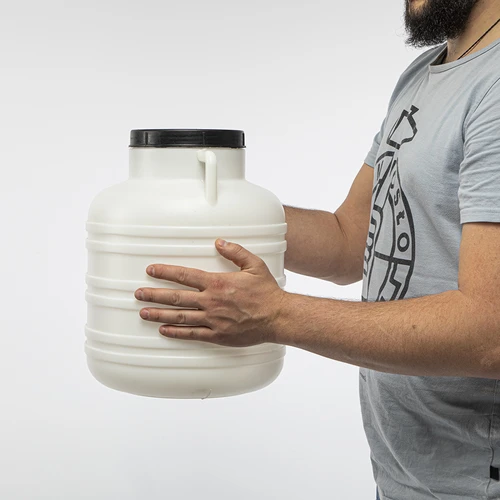 Butoi pentru murături 20 L – alb, cu mânere - 9
