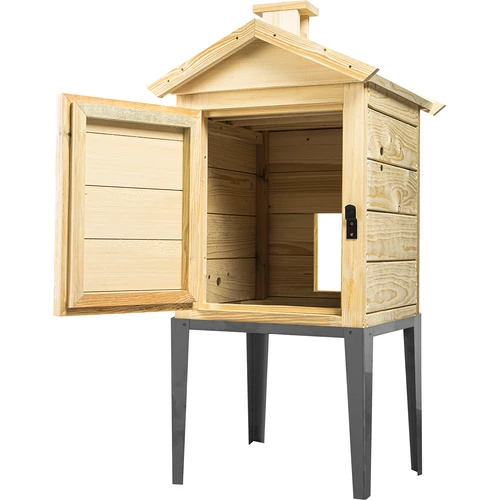 Cameră de afumare din lemn de molid, 115 L, cu bază din oțel inoxidabil - 2