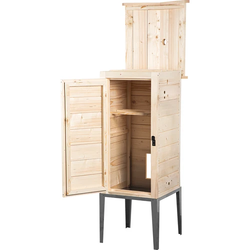 Cameră de afumare din lemn de molid, 200 L, cu bază din inox - 2