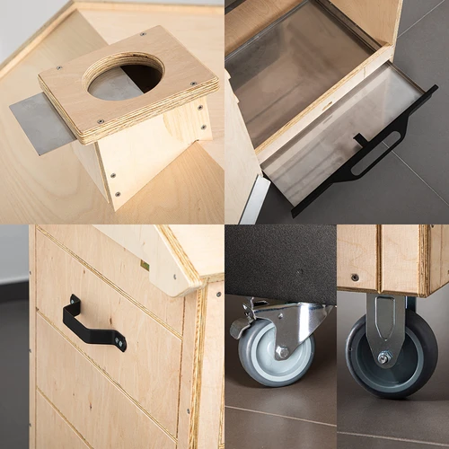 Cameră de afumare din placaj certificat, fără cadru, 320 L, cu roți - 3