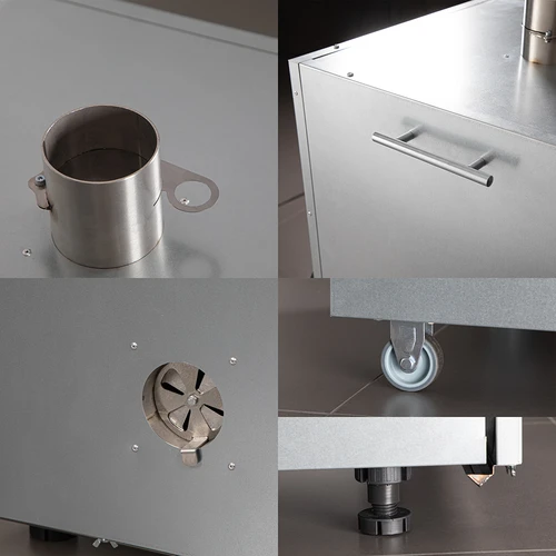 Cameră de afumare metalică 250L, cu roți - 3