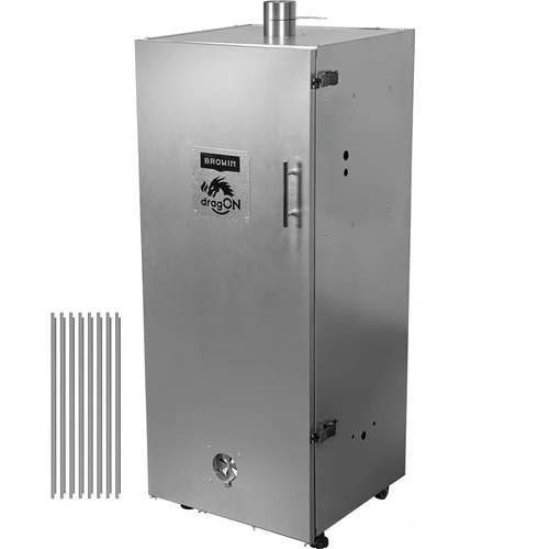 Cameră de afumare metalică 250L, cu roți