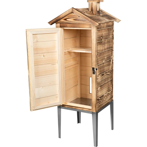Cameră de afumare pe lemne – din lemn de molid, 200 L, cu suport din oțel inoxidabil - 2