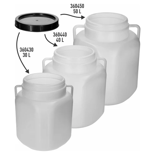 Capac cu filet pentru butoaie pătrate de 30, 40 și 50 L, Ø 22 cm - 3