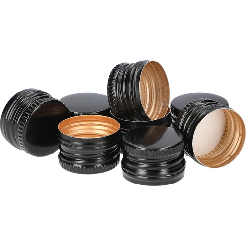 Capac cu filet pentru sticle fi 28/18 mm - negru, 8 buc.