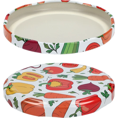 Capac cu imprimeu - model Legume, fi 82/6, set 10 buc. - 2