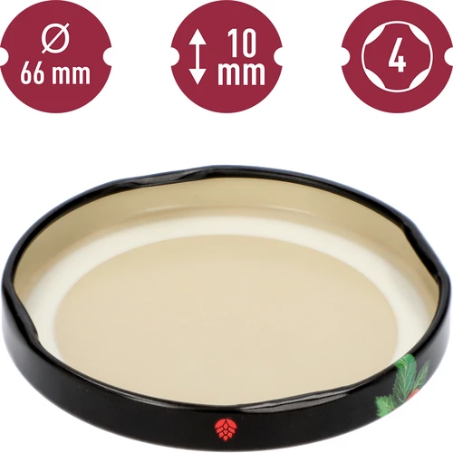 Capac fi 66/4 fructe pe fundal negru - 10 buc. - 4