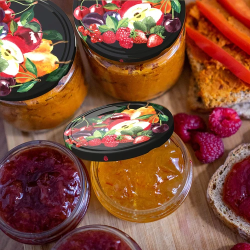 Capac fi 66/4 fructe pe fundal negru - 10 buc. - 5