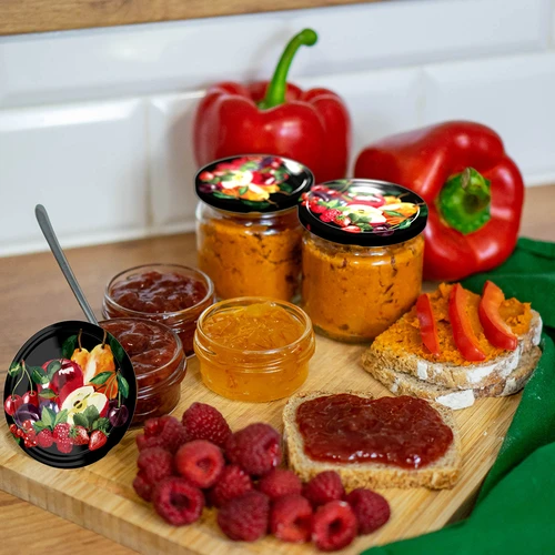 Capac fi 66/4 fructe pe fundal negru - 10 buc. - 6