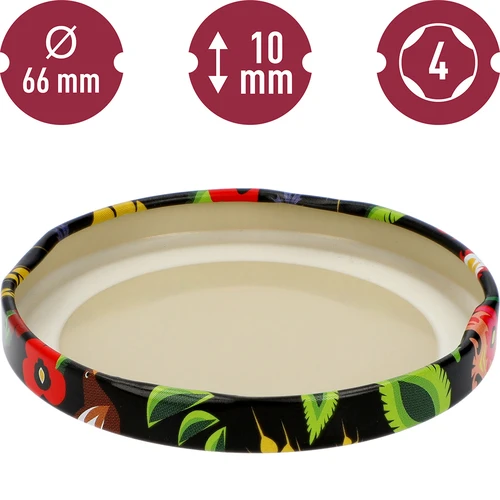 Capac fi 66/4 negru Folk - 10 buc. - 4