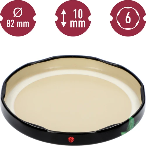 Capac fi 82/6 fructe pe fundal negru - 10 buc. - 4