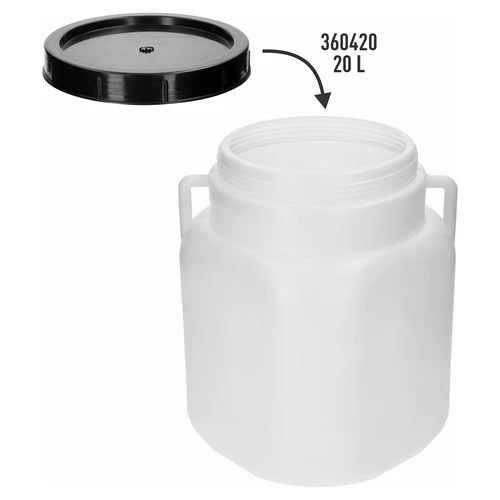 Capac filetat pentru butoi pătrat 20 L, Ø 19 cm - 3