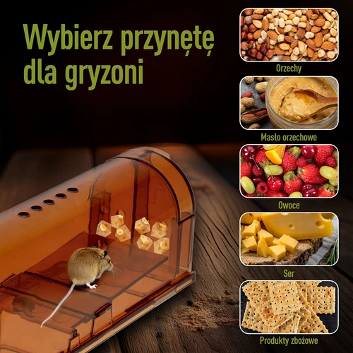 Capcană pentru șoareci – capcană vie, transparentă, 2 buc. - 6