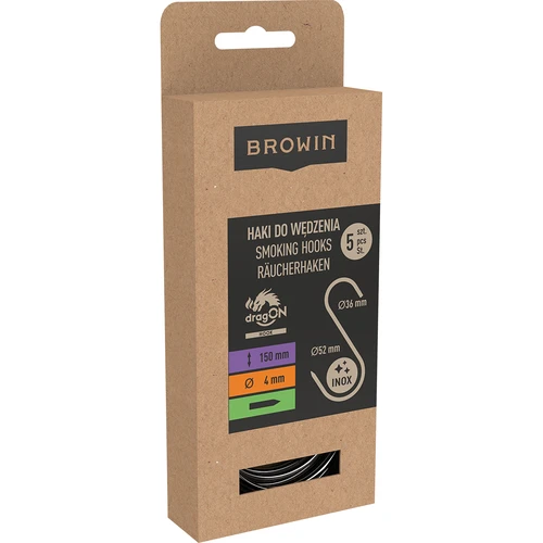 Cârlige pentru afumare - S, ascuțite, 4 mm x 150 mm, 5 buc. - 3