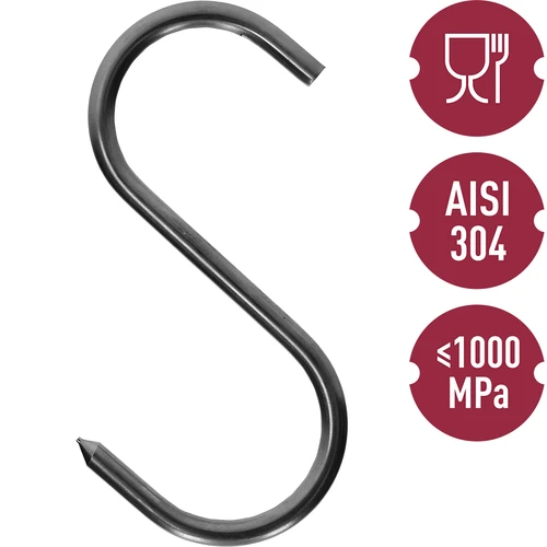 Cârlige pentru afumare - S, ascuțite, 5mm x 100mm - 3