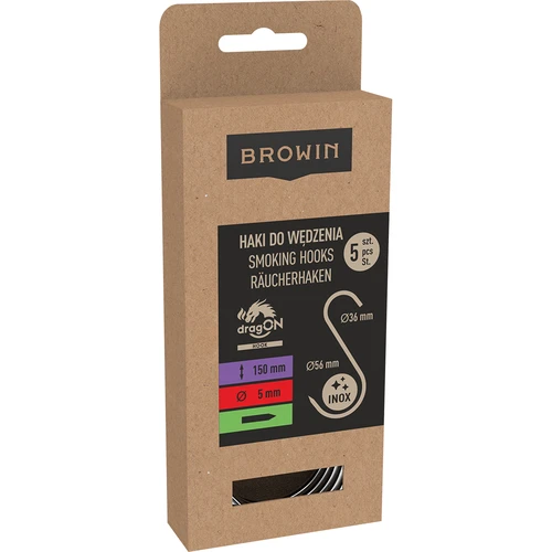 Cârlige pentru afumare - S, ascuțite 5mm x 150mm 5 buc. - 3