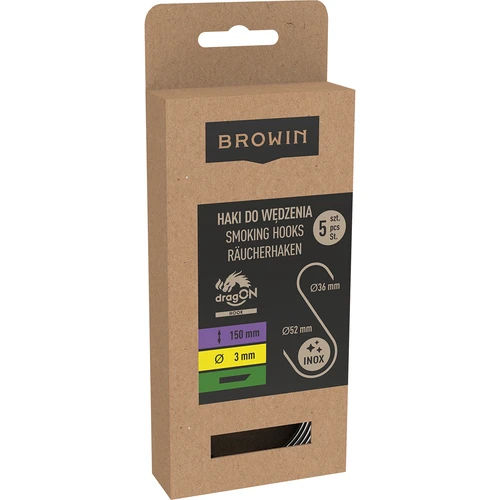 Cârlige pentru afumare - S, tăiate la 45°, 3 mm x 150 mm, 5 buc. - 3