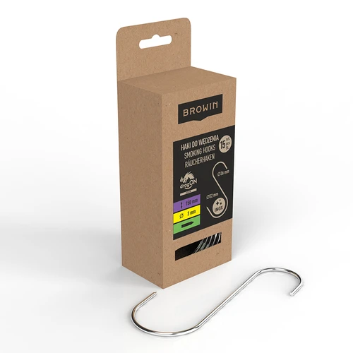 Cârlige pentru afumare - tip S, ascuțite, 3 mm x 150 mm, 15 buc. - 2