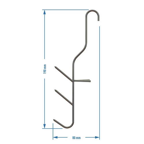 Cârlige pentru afumat pește - triple, 5 buc. - 3