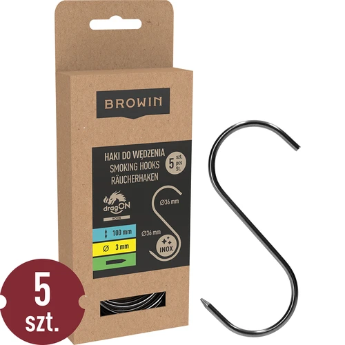 Cârlige pentru afumat - S, ascuțite, 3mm x 100mm 5 buc.