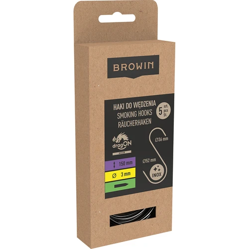 Cârlige pentru afumat - S, ascuțite 3mm x 150mm 5 buc. - 3