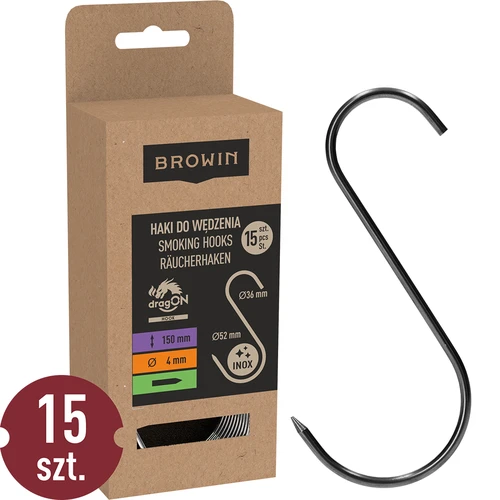 Cârlige pentru afumat - S, ascuțite 4mm x 150mm 15 buc.