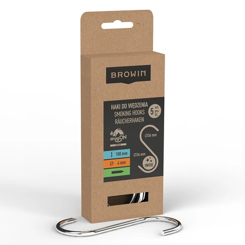 Cârlige pentru afumat - tip S, ascuțite, 4 mm x 100 mm, 5 buc. - 2