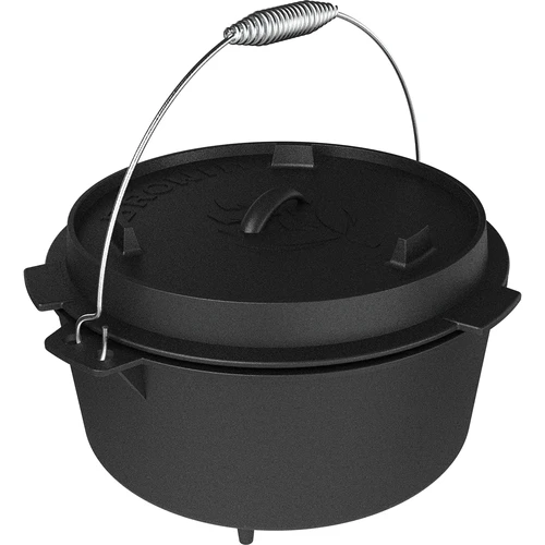 Ceaun din fontă suspendat cu tigaie - 2