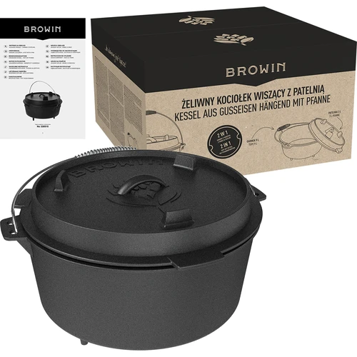 Ceaun din fontă suspendat cu tigaie - 9