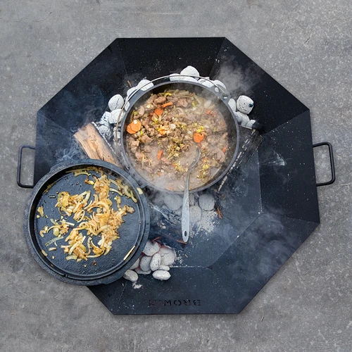 Ceaun din fontă suspendat cu tigaie - 11