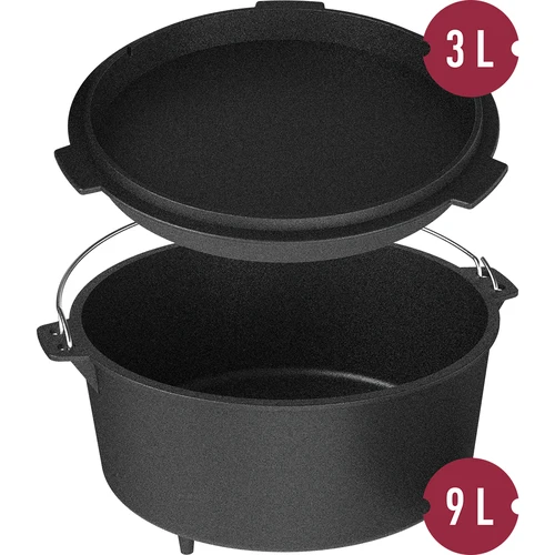 Ceaun din fontă suspendat cu tigaie - 8