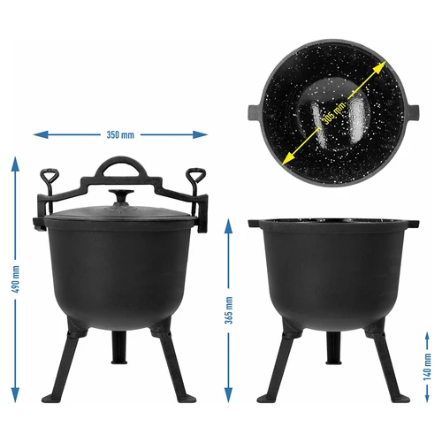 Ceaun emailat, 10 l, din fontă - 5