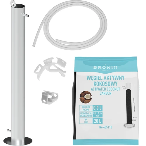 Coloană de filtrare din oțel inoxidabil, suspendată, cu accesorii și cărbune activ incluse