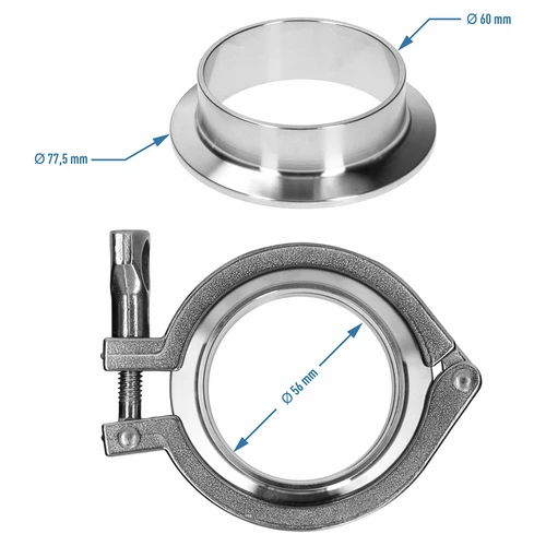 Conector complet Tri-Clamp 77,5 x 60 mm - 5
