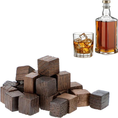 Cuburi de stejar francez, cu prăjire puternică, aromatizate - Whisky, 20g - 3
