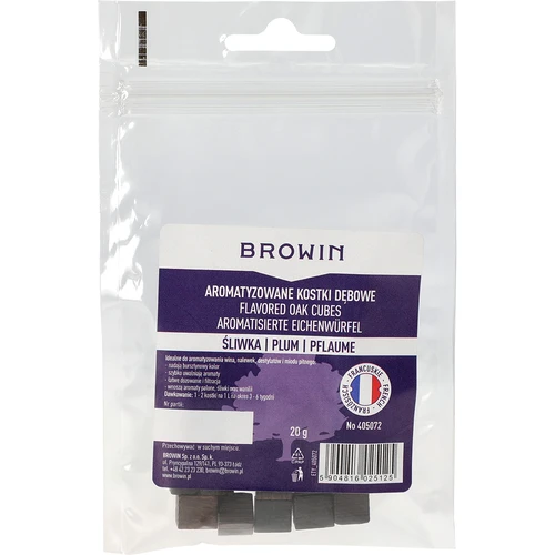Cuburi din stejar francez, puternic prăjite, aromatizate – Prună, 20 g - 2