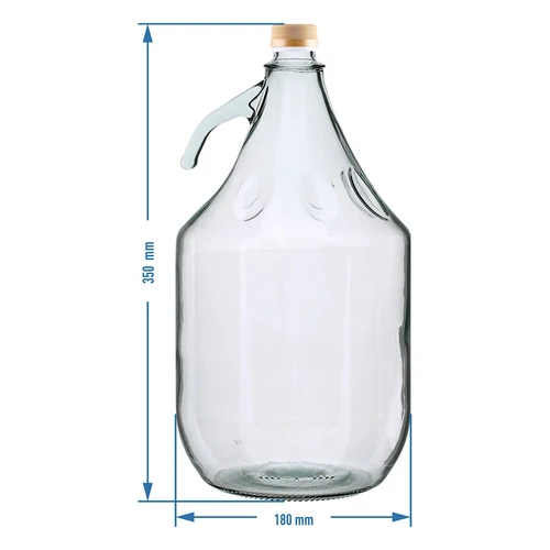 Damigeană 5 L Dama cu capac - fără coș - 4