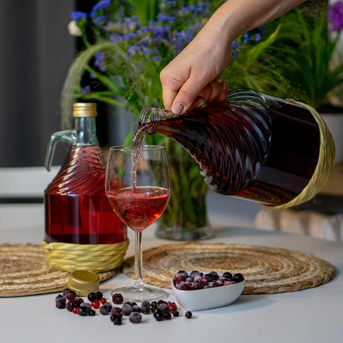 Damigeană Dama 2L în împletitură, cu capac - 5