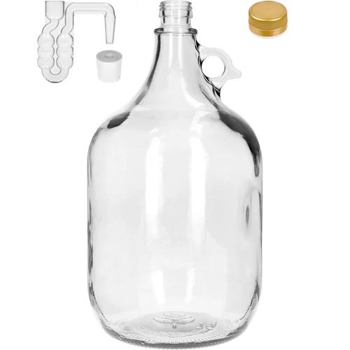 Damigeană Dama 5 L cu capac cu filet, dop și tub de fermentare – set 4 buc. - 2