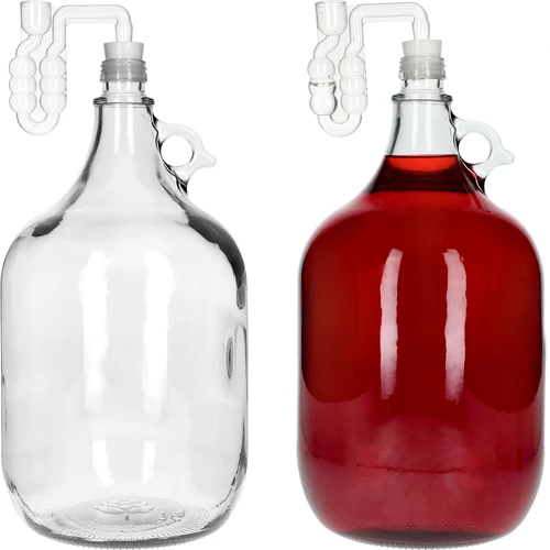 Damigeană Dama 5 L cu capac cu filet, dop și tub de fermentare – set 4 buc. - 4