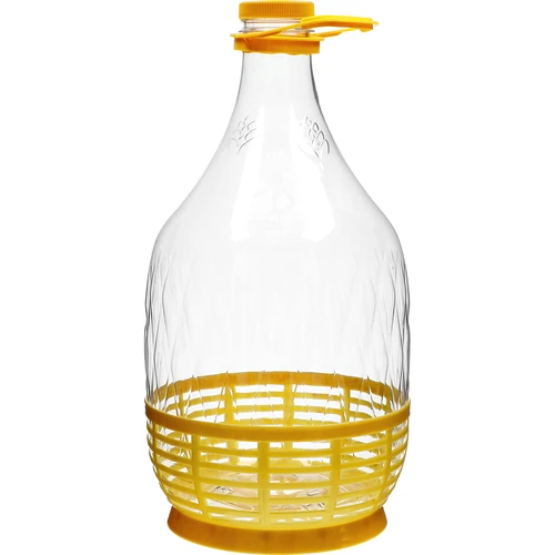 Damigeană Dama 5 L PET, cu capac cu filet, mâner și coșuleț