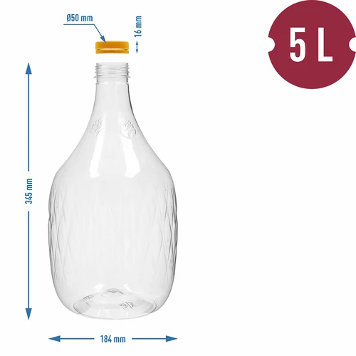 Damigeană Dama 5 L PET, cu capac filetat - 4