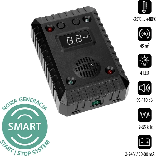 Dispozitiv de alungare a jderilor și rozătoarelor pentru mașini și încăperi (ultrasunete +LED) - 2